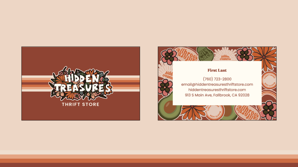 Hidden Treasures - Thrift Store Business Card Design
